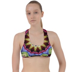 Love Energy Mandala Criss Cross Racerback Sports Bra by designworld65