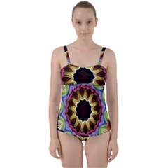 Love Energy Mandala Twist Front Tankini Set