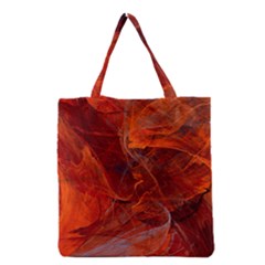 Swirly Love In Deep Red Grocery Tote Bag by designworld65