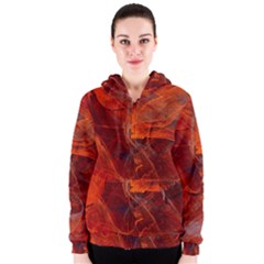 Swirly Love In Deep Red Women s Zipper Hoodie