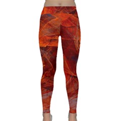 Swirly Love In Deep Red Classic Yoga Leggings by designworld65