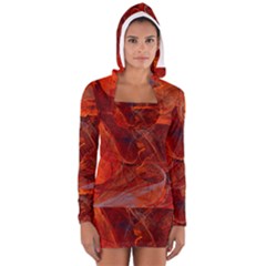 Swirly Love In Deep Red Long Sleeve Hooded T-shirt by designworld65