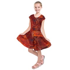 Swirly Love In Deep Red Kids  Short Sleeve Dress by designworld65