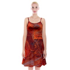 Swirly Love In Deep Red Spaghetti Strap Velvet Dress by designworld65