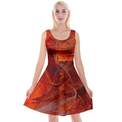 Swirly Love In Deep Red Reversible Velvet Sleeveless Dress