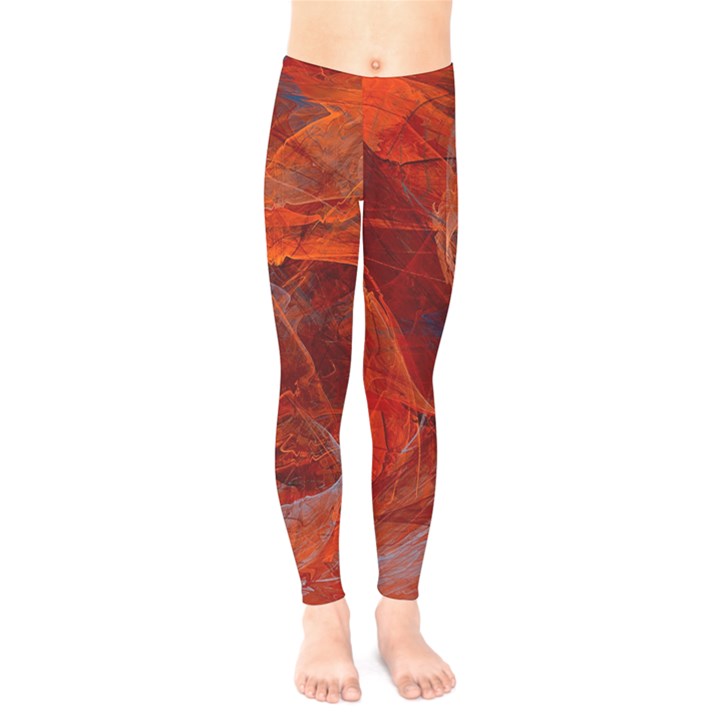 Swirly Love In Deep Red Kids  Legging