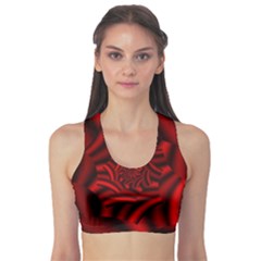 Metallic Red Rose Sports Bra by designworld65