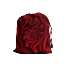 Metallic Red Rose Drawstring Pouches (large)  by designworld65