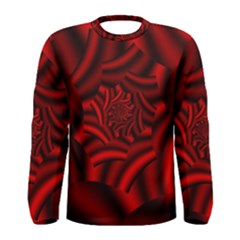 Metallic Red Rose Men s Long Sleeve Tee