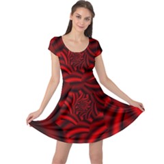 Metallic Red Rose Cap Sleeve Dress by designworld65