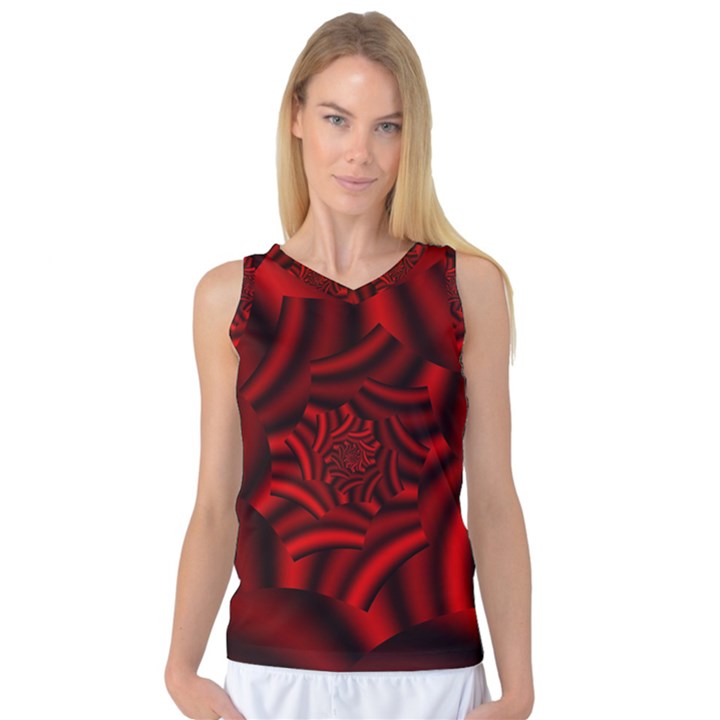 Metallic Red Rose Women s Basketball Tank Top