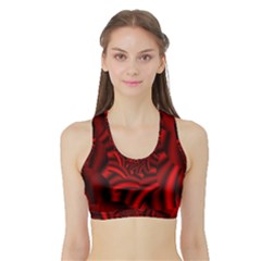 Metallic Red Rose Sports Bra With Border by designworld65