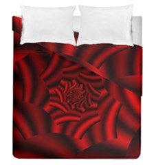 Metallic Red Rose Duvet Cover Double Side (queen Size)