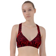 Metallic Red Rose Sweetheart Sports Bra