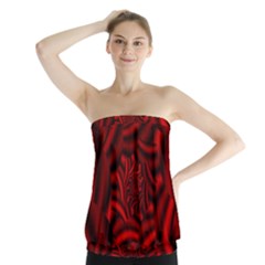 Metallic Red Rose Strapless Top by designworld65