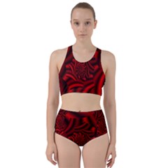 Metallic Red Rose Bikini Swimsuit Spa Swimsuit 