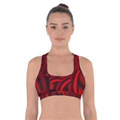 Metallic Red Rose Cross Back Sports Bra