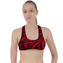 Metallic Red Rose Criss Cross Racerback Sports Bra by designworld65