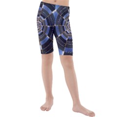 Midnight Crazy Dart Kids  Mid Length Swim Shorts