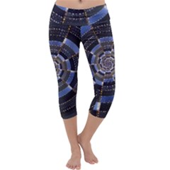 Midnight Crazy Dart Capri Yoga Leggings by designworld65