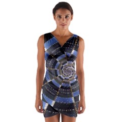 Midnight Crazy Dart Wrap Front Bodycon Dress by designworld65