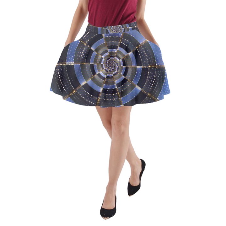 Midnight Crazy Dart A-Line Pocket Skirt