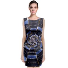 Midnight Crazy Dart Sleeveless Velvet Midi Dress by designworld65