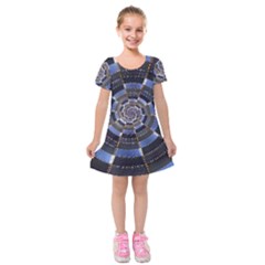 Midnight Crazy Dart Kids  Short Sleeve Velvet Dress