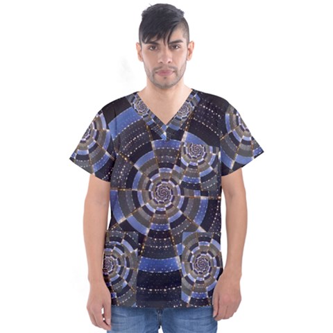 Midnight Crazy Dart Men s V-neck Scrub Top by designworld65