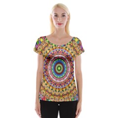 Peaceful Mandala Cap Sleeve Tops