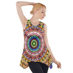 Peaceful Mandala Side Drop Tank Tunic by designworld65