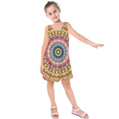 Peaceful Mandala Kids  Sleeveless Dress by designworld65