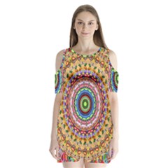 Peaceful Mandala Shoulder Cutout Velvet  One Piece