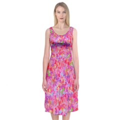 The Big Pink Party Midi Sleeveless Dress by designworld65