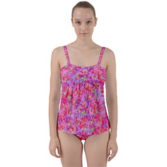 The Big Pink Party Twist Front Tankini Set