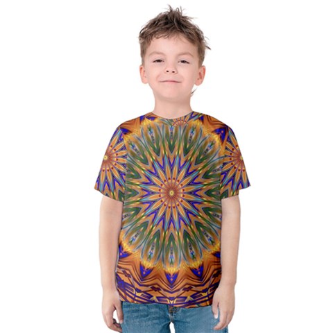 Powerful Mandala Kids  Cotton Tee by designworld65