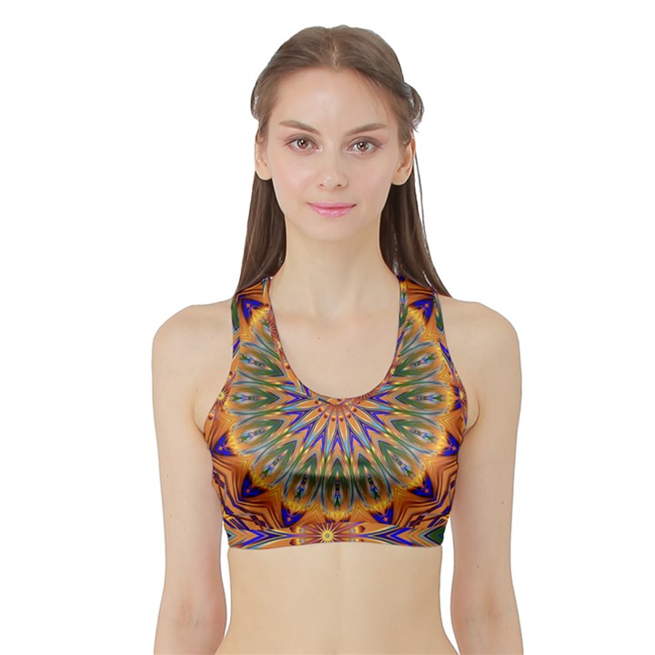 Powerful Mandala Sports Bra with Border