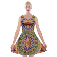 Powerful Mandala Velvet Skater Dress by designworld65