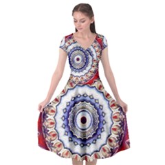 Romantic Dreams Mandala Cap Sleeve Wrap Front Dress by designworld65