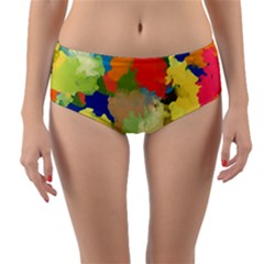 Summer Feeling Splash Reversible Mid-waist Bikini Bottoms by designworld65