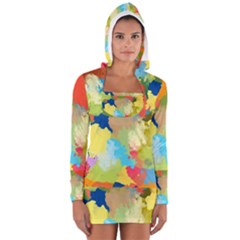 Summer Feeling Splash Long Sleeve Hooded T-shirt