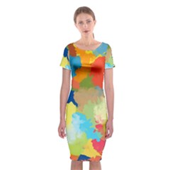 Summer Feeling Splash Classic Short Sleeve Midi Dress by designworld65