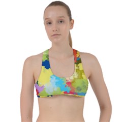 Summer Feeling Splash Criss Cross Racerback Sports Bra by designworld65