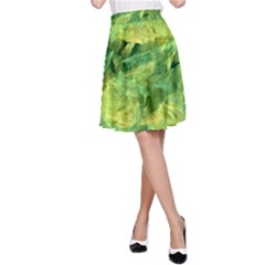 Green Springtime Leafs A-line Skirt by designworld65