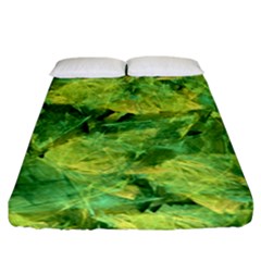 Green Springtime Leafs Fitted Sheet (california King Size)