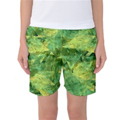 Green Springtime Leafs Women s Basketball Shorts by designworld65