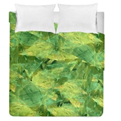 Green Springtime Leafs Duvet Cover Double Side (queen Size)