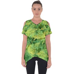 Green Springtime Leafs Cut Out Side Drop Tee