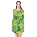 Green Springtime Leafs Flare Dress View1