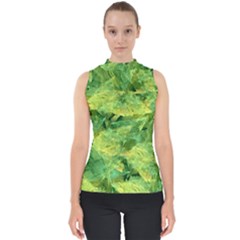 Green Springtime Leafs Shell Top